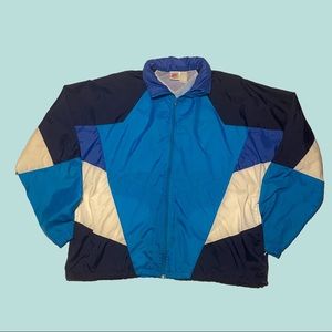 Y2K NIKE thrifted blue long sleeve windbreaker w/ zipper hood